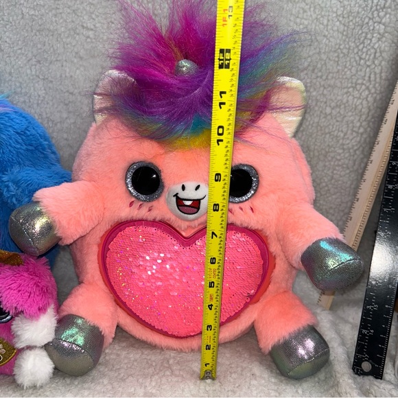 Zuru Rainbocorns big hair surprise 3 plush 13" & 5" Toucan Unicorn sequin heart - Picture 3 of 15